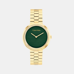 Calvin Klein Twisted Bezel Green Dial Women's Watch 25100167