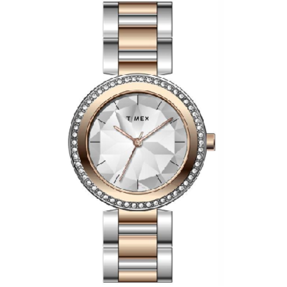 Timex Women's Silver Dial Analog Metal Strap Watch TWEL31302