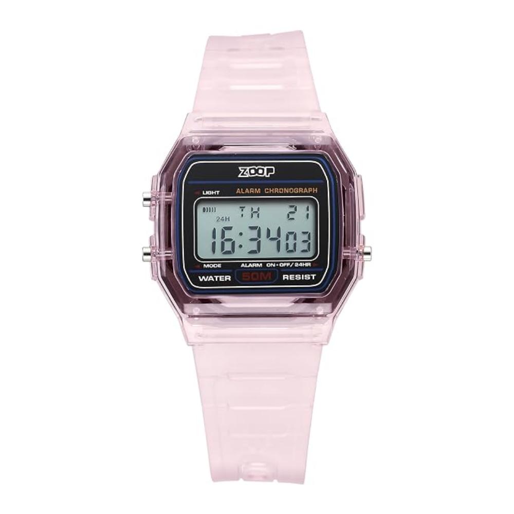 Zoop Transparent Digital Transparent Girls Kids Watch 16049PP03