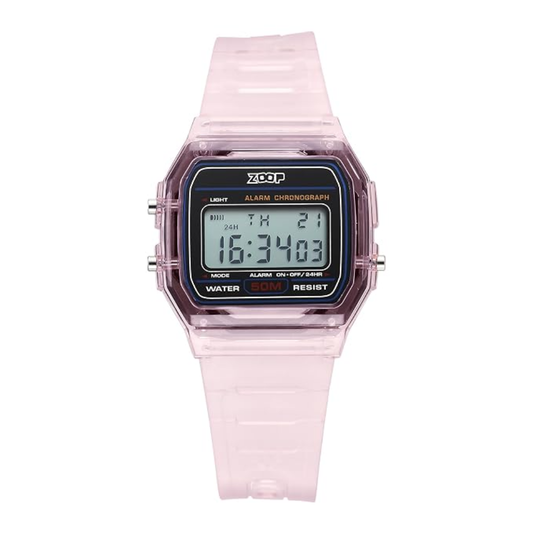 Zoop Transparent Digital Transparent Girls Kids Watch 16049PP03