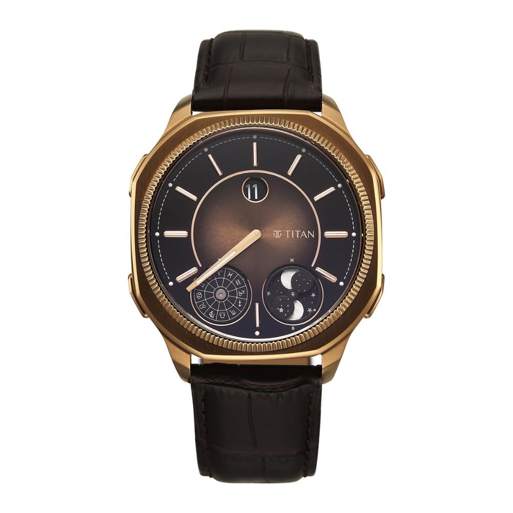 Titan Stellar Brown Men's Watch 10053QL01
