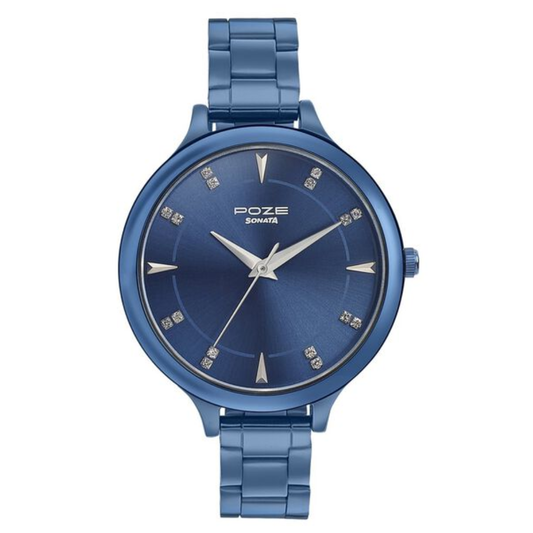 Sonata Poze Blue Dial Women's Watch SP80015QM02
