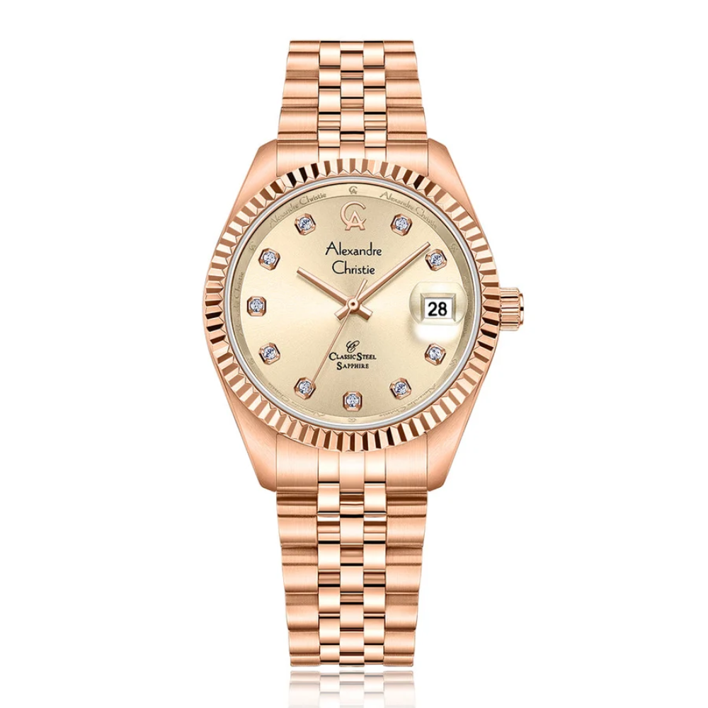 ALEXANDRE CHRISTIE Classic Rose Gold Women's Watch 5013LDBRGLN