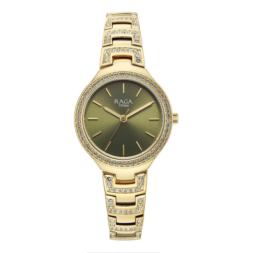 Titan Raga Spotlight Green Women's Watch 95428YM01