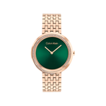 Calvin Klein Twisted Bezel Women's Quartz Green Dial Analog Watch 25100068