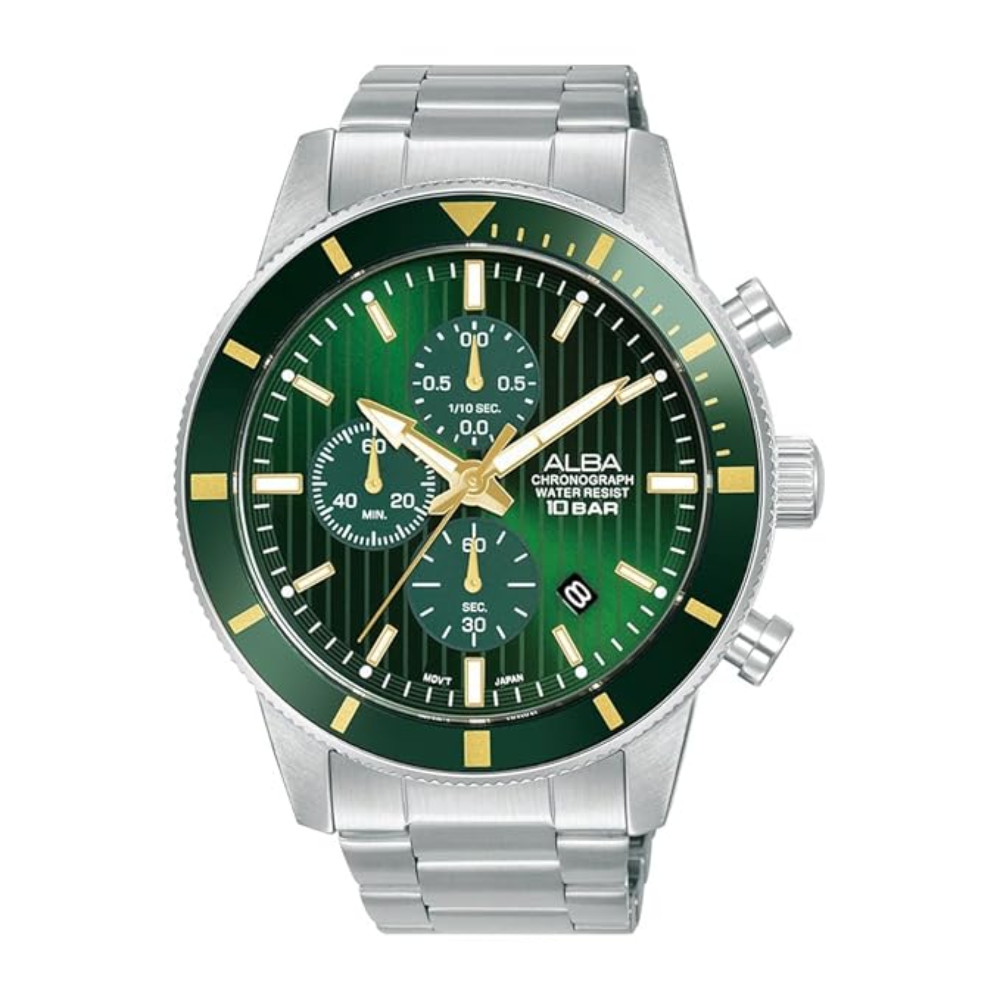 ALBA Stainless Steel Forest Green Dial Men's Watch AM3953X1