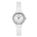 Emporio Armani Cleo Silver Dial Women's Analog Ceramic Watch AR70013