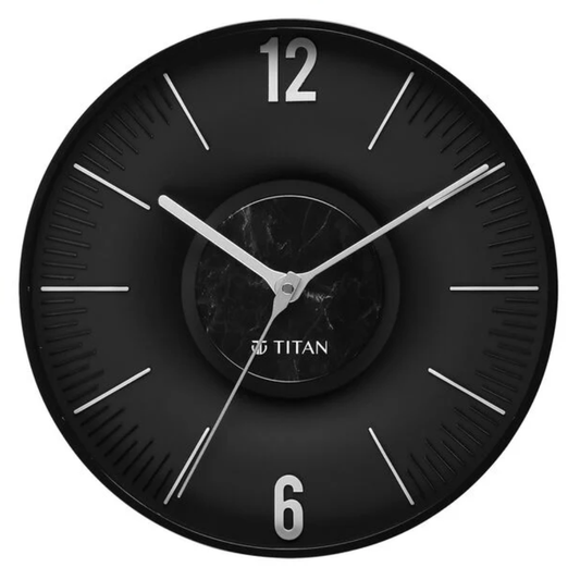 Titan Earth Flare Black Marble Texture Dial Wall Clock W0093PA02