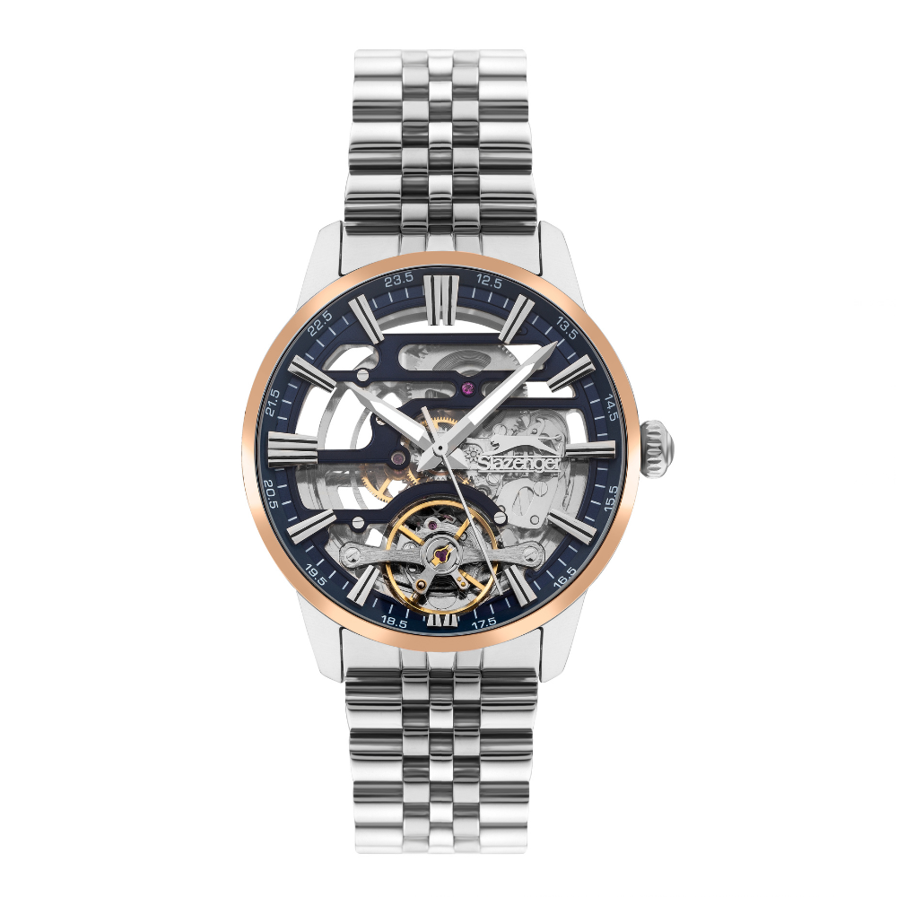 Slazenger Automatic Navy Dial Men's Metal Strap Watch SL.09.2269.1.02