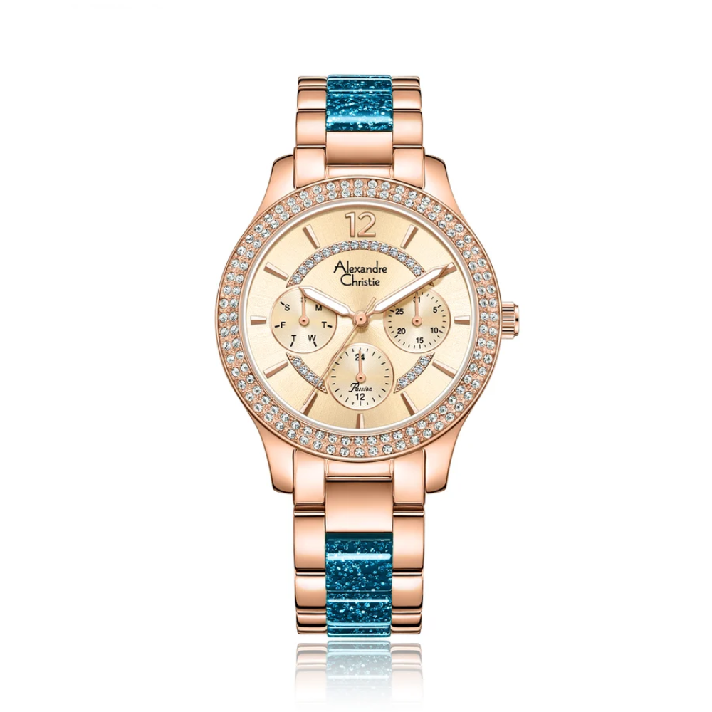 Alexandre Christie Multi-Function Rose Gold Women's Watch 2914BFBRGLGLB