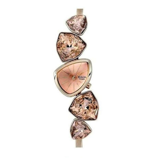 Titan Metallic Pink Women's Watch 95095WM01