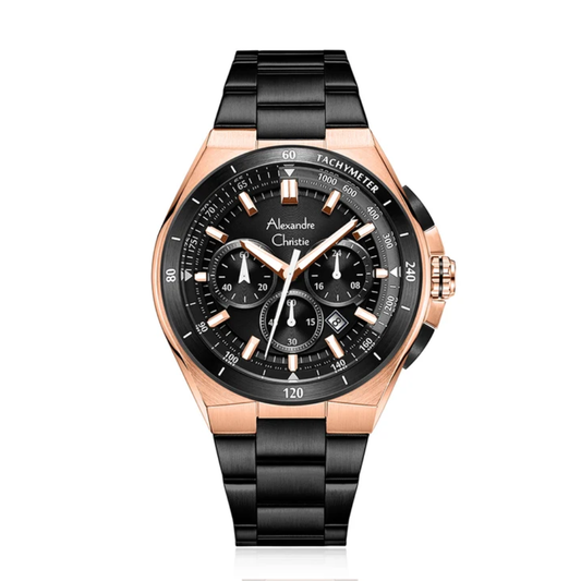 Alexandre Christie Chronograph Black Men's Watch 6691MCFBRBA
