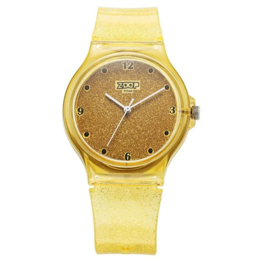 Zoop Glitter Yellow Dial Yellow Strap Girls Kids Watch 26030PP01W
