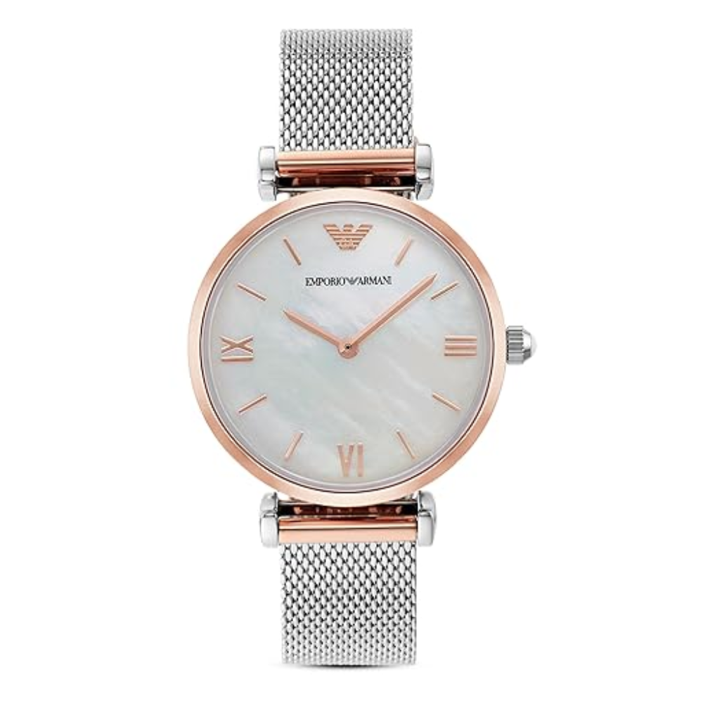 Emporio Armani Gianni T-Bar Mother Of Pearl Dial Women's Quartz Analog Watch AR2067