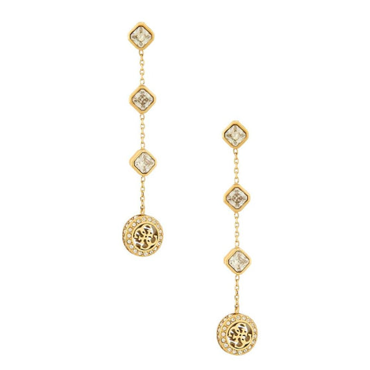 Guess 4G Crush Gold-Plated Women's Drop Earrings UBE04152YGMC