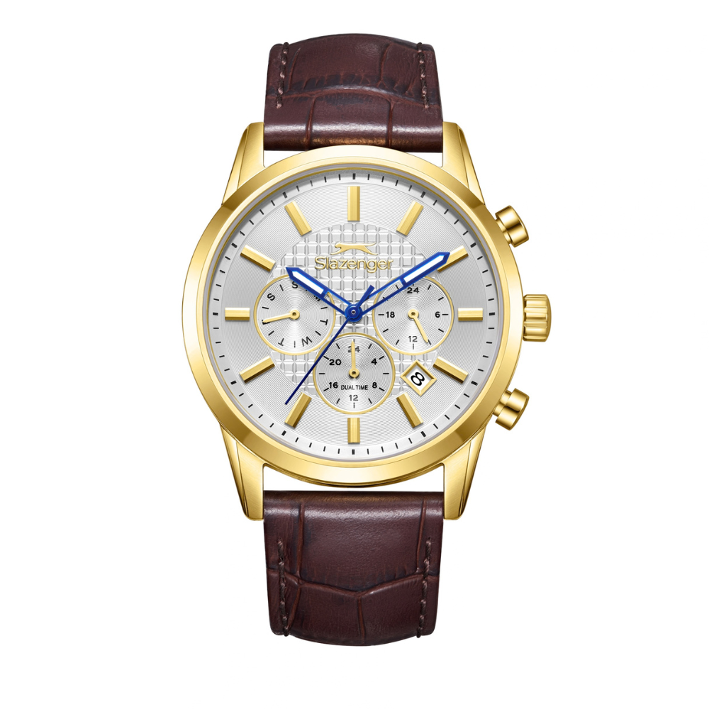 Slazenger White Dial Brown Leather Multifunction Men's Watch SL.09.2649.2.132