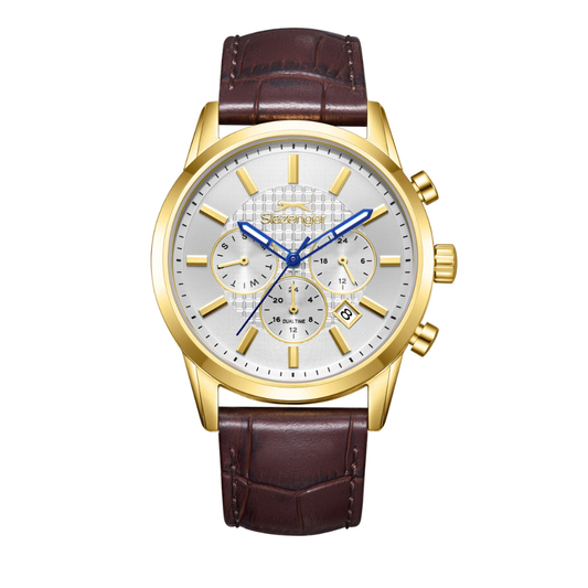 Slazenger White Dial Brown Leather Multifunction Men's Watch SL.09.2649.2.132