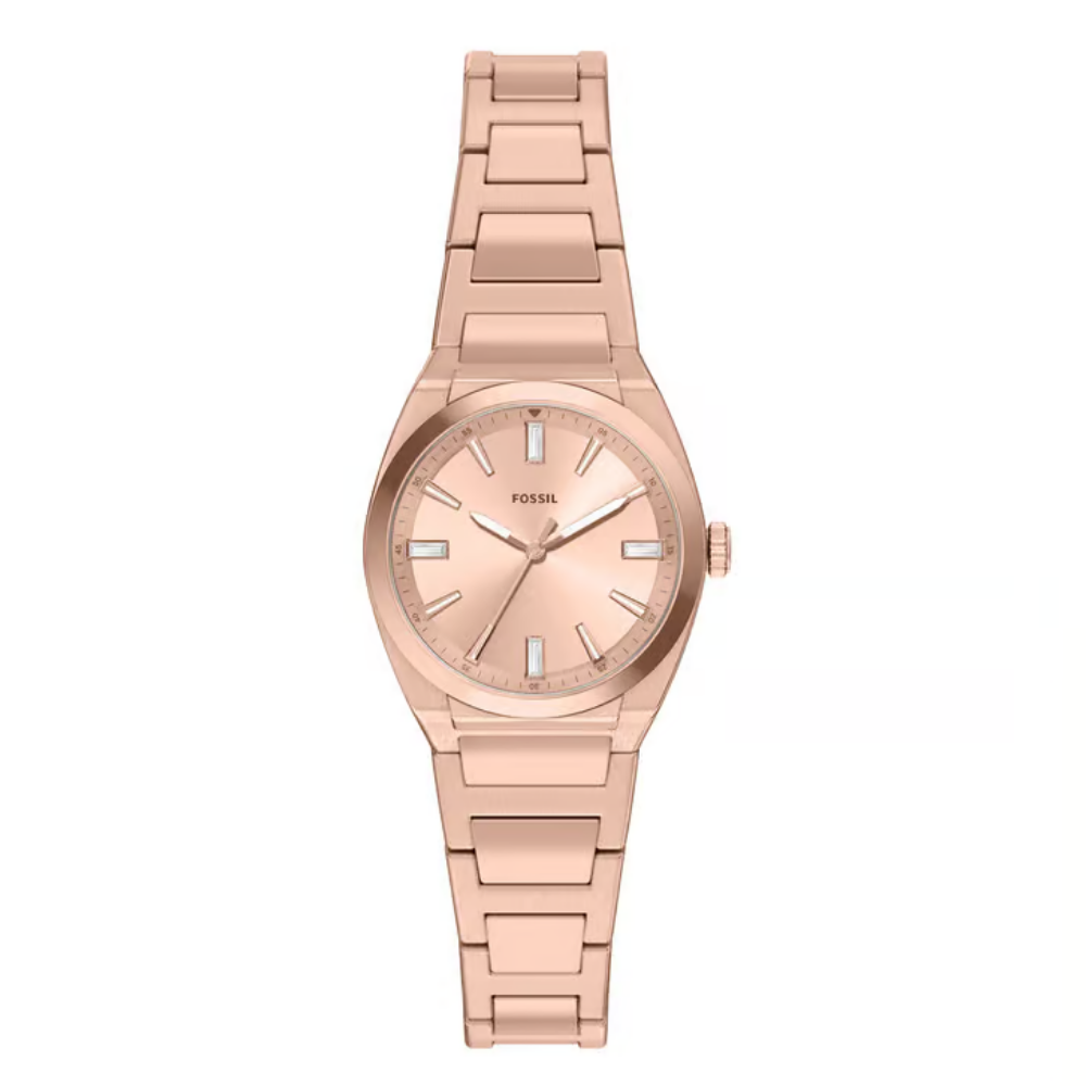 Fossil Everett Rose Gold Dial Women's Quartz Analog Stainless Steel Watch ES5491