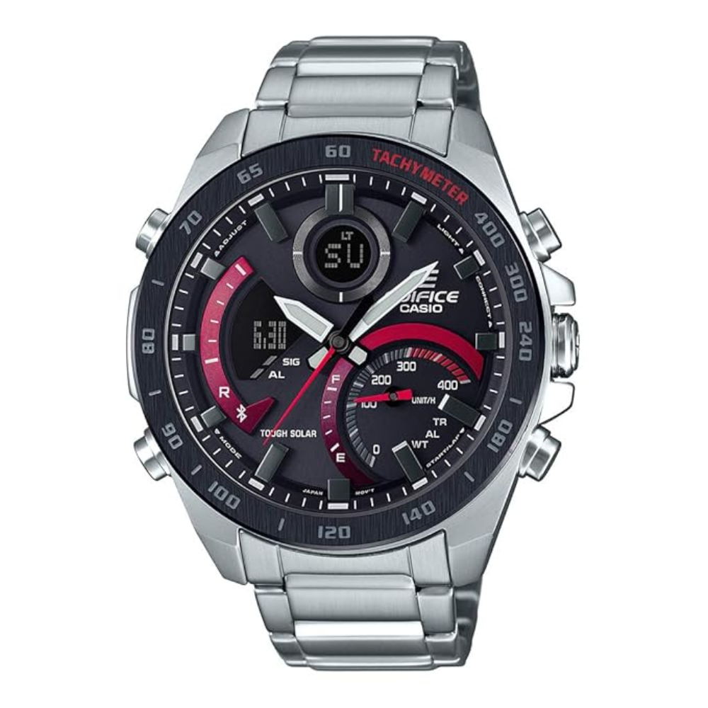 Casio Edifice Black & Red Dial Men Watch EX499 ECB-900DB-1ADR