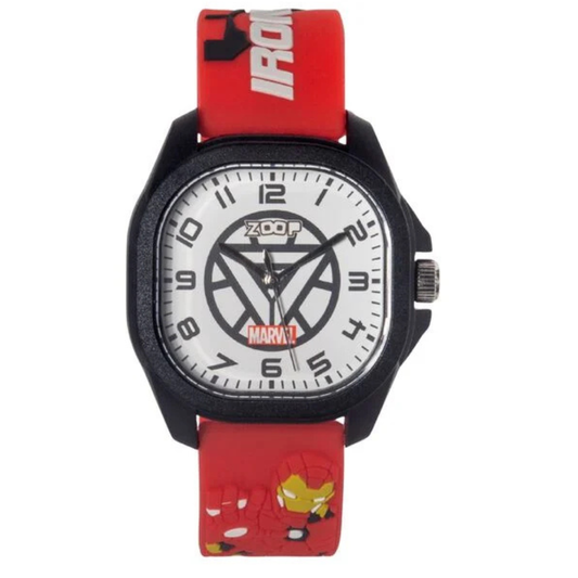 Zoop Marvel Iron Man Dial Red Strap Boys Kids Analogue Watch 16045PP03