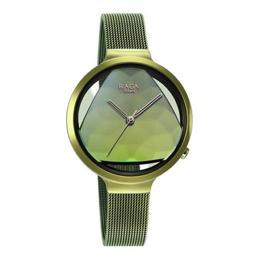 Titan Raga Moments of Joy Green Women's Watch 95134QM01