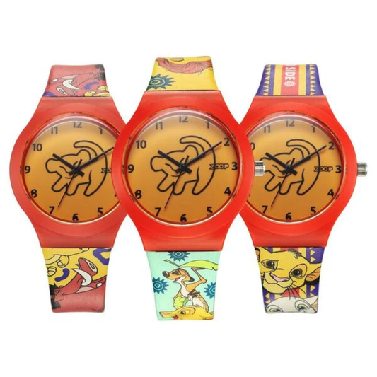 Zoop Disney Lion King Yellow Dial Multicoloured Strap Girls Kids Watch 16018PP04