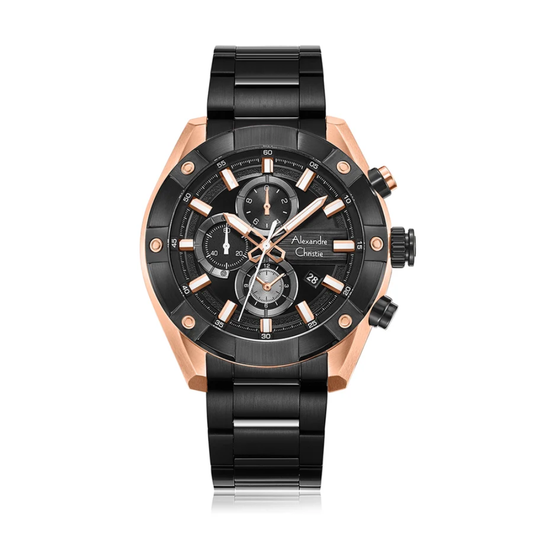 Alexandre Christie Chronograph Black Men's Watch 6604MCBBRBA