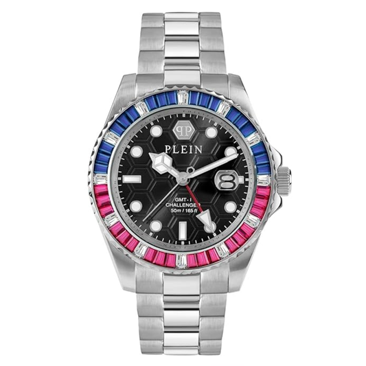 Philipp Plein GMT-I Challenger Baguettes Black Dial Unisex Watch PWPZA0124