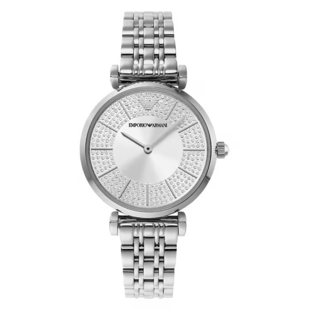 Emporio Armani Gianni T-Bar Women's Silver Dial Analog Watch AR11445