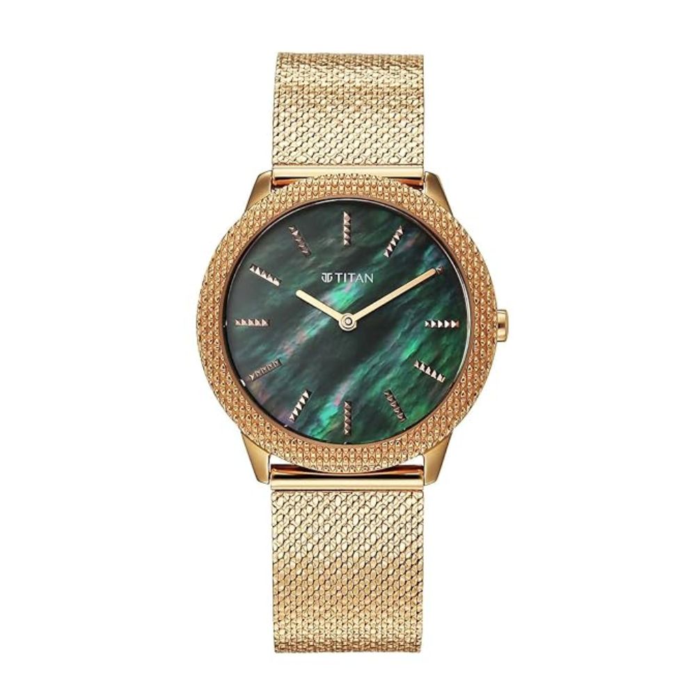 Titan Glamour Green Dial Women's Watch 95331WM01