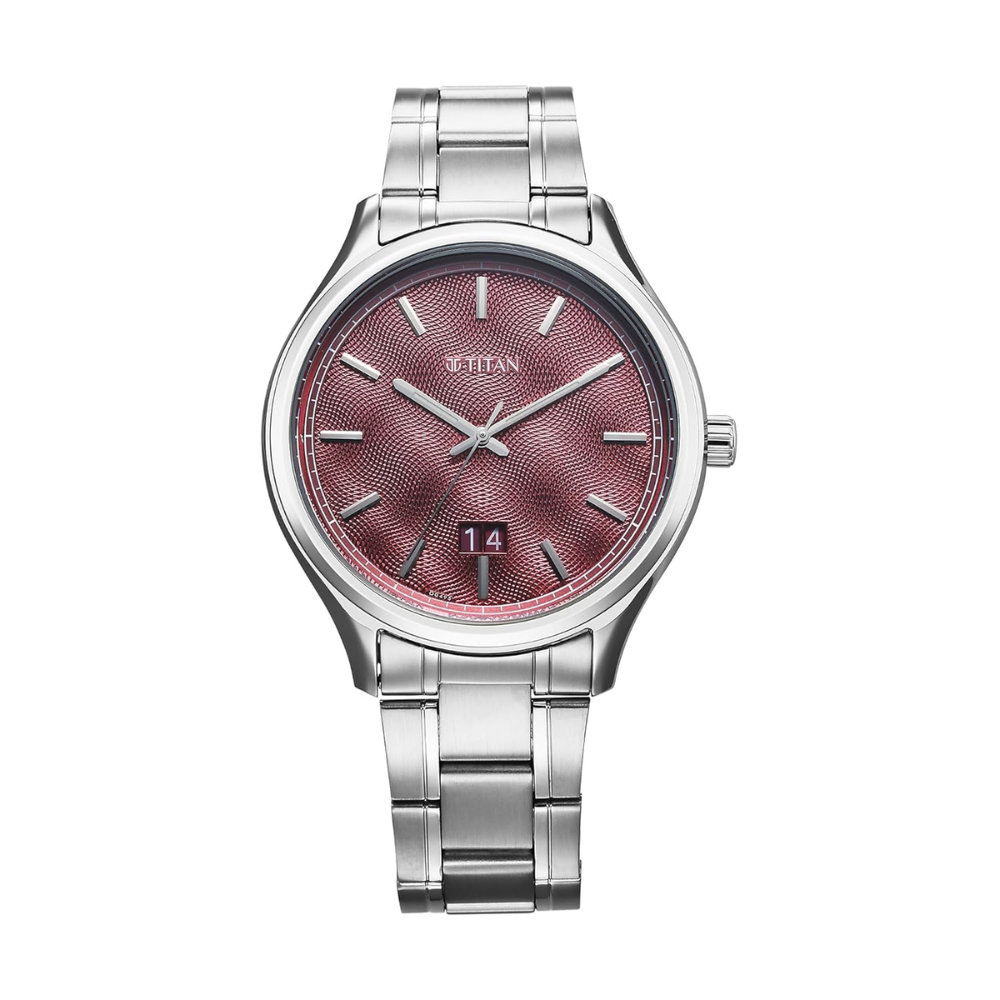 Titan Palette of Colours Magenta Dial Watch for Men 10033SM02