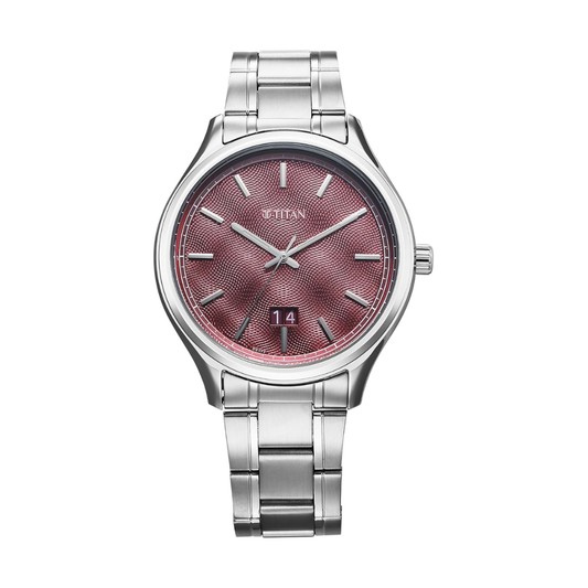 Titan Palette of Colours Magenta Dial Watch for Men 10033SM02