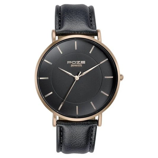 Sonata Poze Black Dial Men's Watch SP70027WL02W