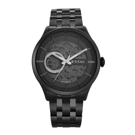 Titan Metal Mechanicals Black Men's Watch 90140QM02