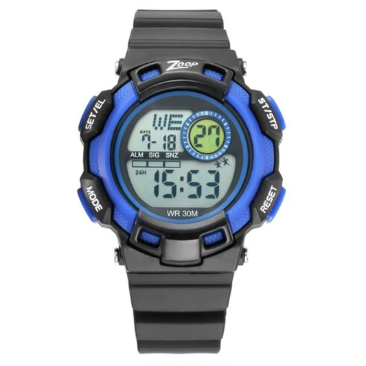 Zoop Digital Watch with Black Digital Dial & Black Strap for Boys Kids 16009PP02