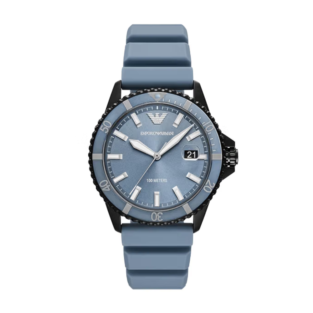 Emporio Armani Blue Dial Men's Quartz Silicone Watch AR11685