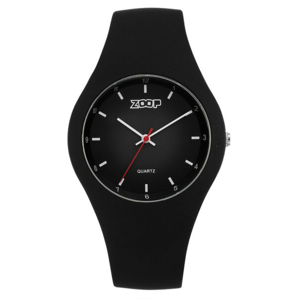 Zoop Black Dial Black Strap Girls Kids Analog Watch 26031PP01W