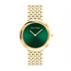 Calvin Klein Twisted Bezel Green Dial Women's Analog Stainless Steel Watch 25100066