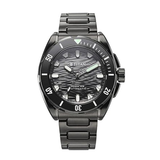 Titan Zero Hour Diver's 300m Automatic Black Men's Watch 10069KM03