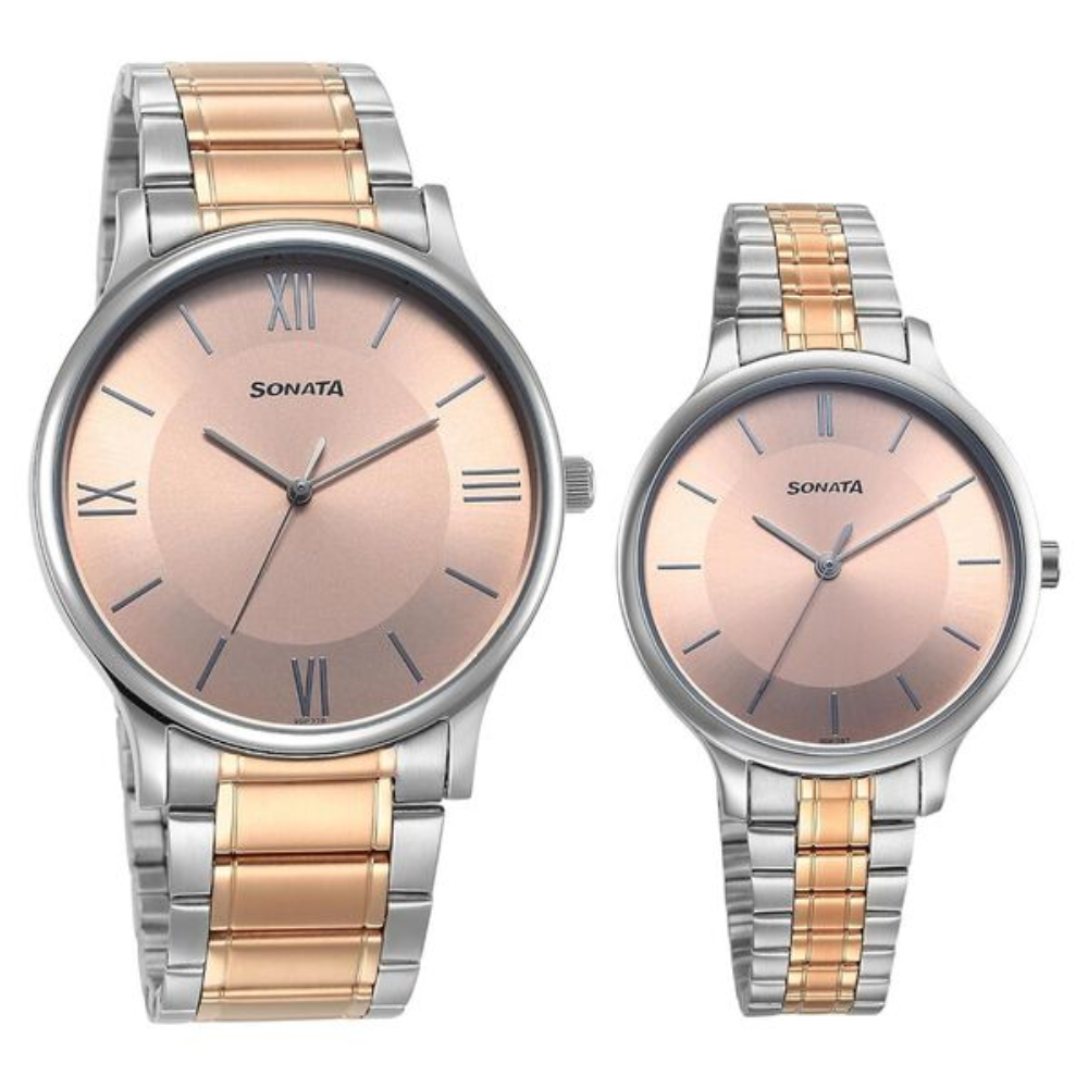 Sonata Pair Pink Dial Couple's Watch NT17710587050KM01