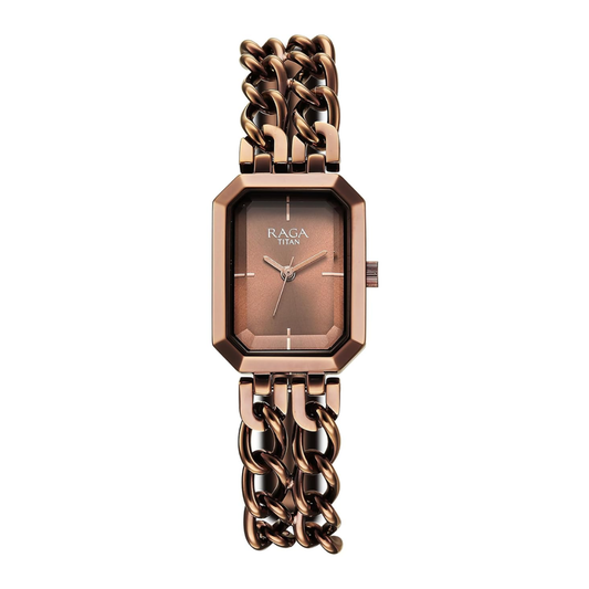 Titan Raga Showstopper Brown Women's Watch 95283QM01