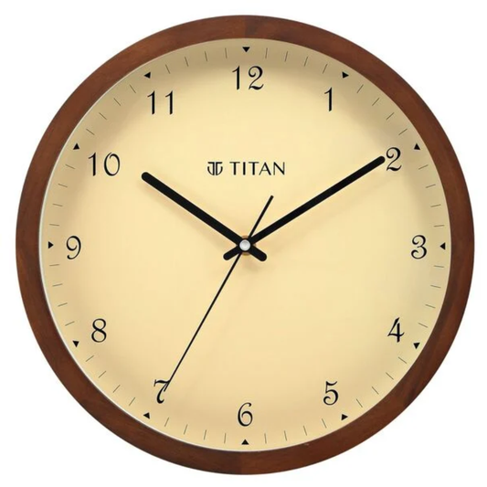 Titan Wooden Brown Dial Wall Clock NTW0063WA01