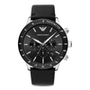 Emporio Armani Mario Men's Quartz Black Dial Chronograph Leather Watch AR11243