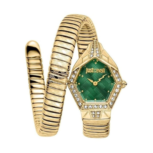 Just Cavalli Ornato Snake Green Gold Women's Watch JC1L303M0035