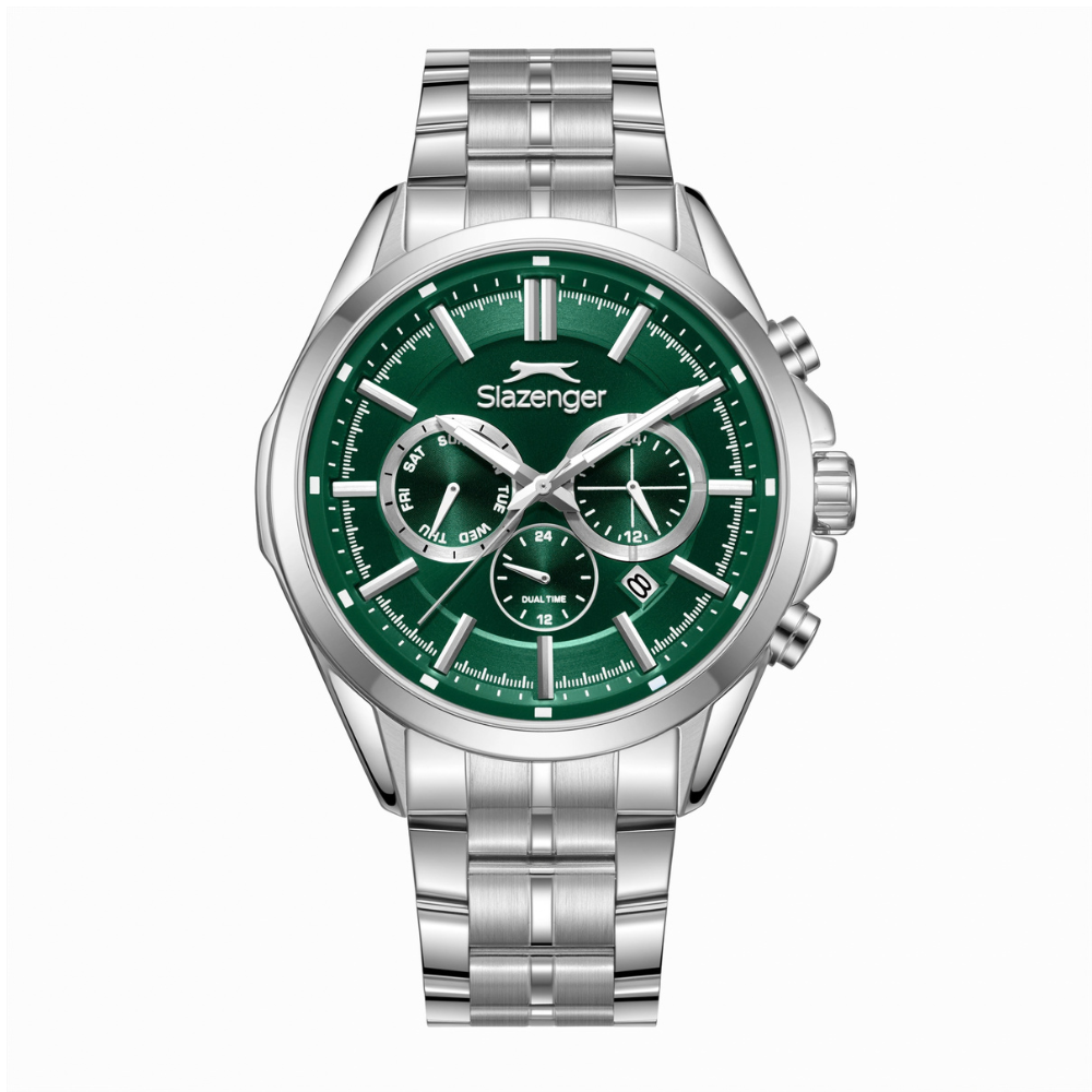 Slazenger Round Dark Green Dial Silver Men's Multifunction Watch SL.09.2567.2.06