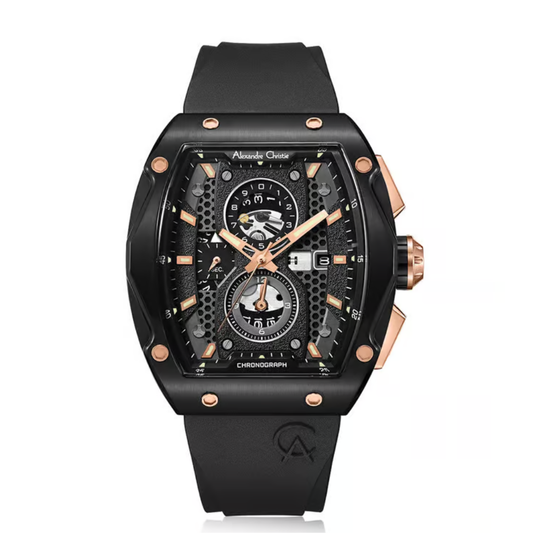 ALEXANDRE CHRISTIE Chrono Quartz Chronograph Black Men's Watch 6608MCRBRBA