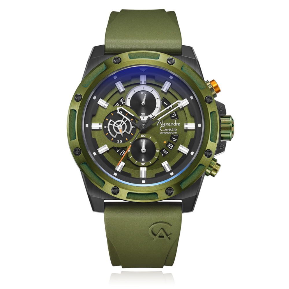 Alexandre Christie Chronograph Green Men's Watch 6506MCRGAGN