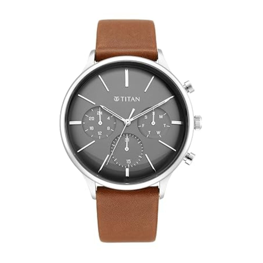 Titan Light Leathers Brown Men's Watch 90134SL01