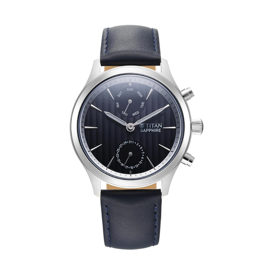 Titan Sapphire Quartz Grey Dial Men's Watch - NT1874SL02