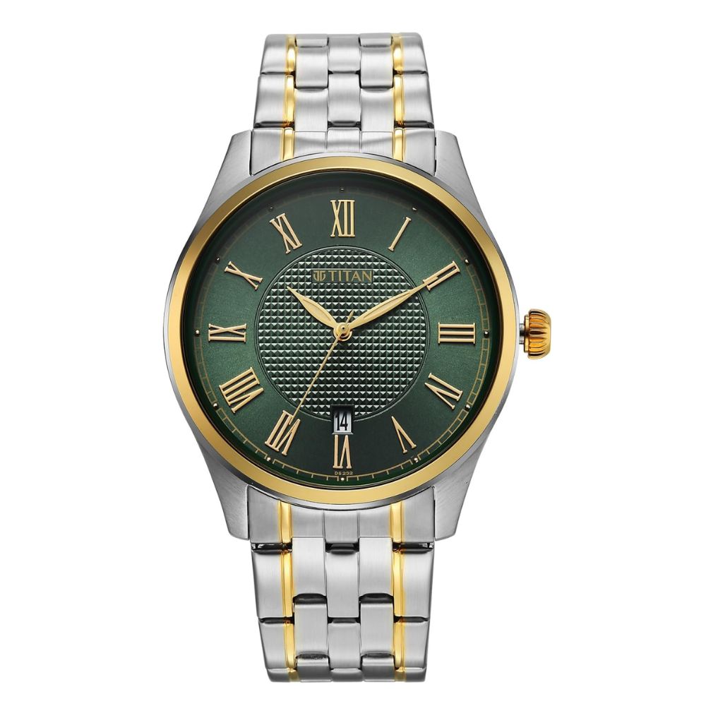 Titan Neo Roman Green Dial Men's Watch 10063BM01